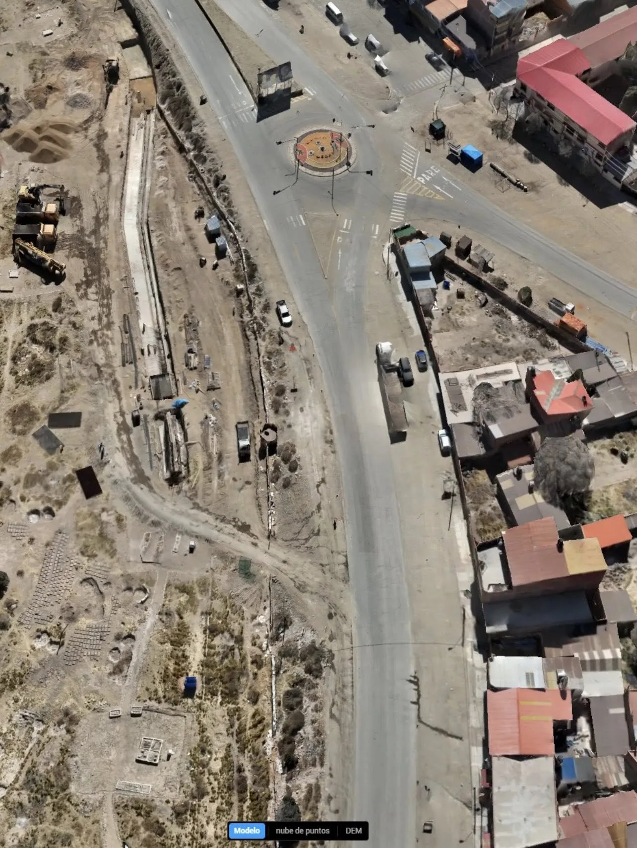 Ortomosaico de corredor vial boliviano