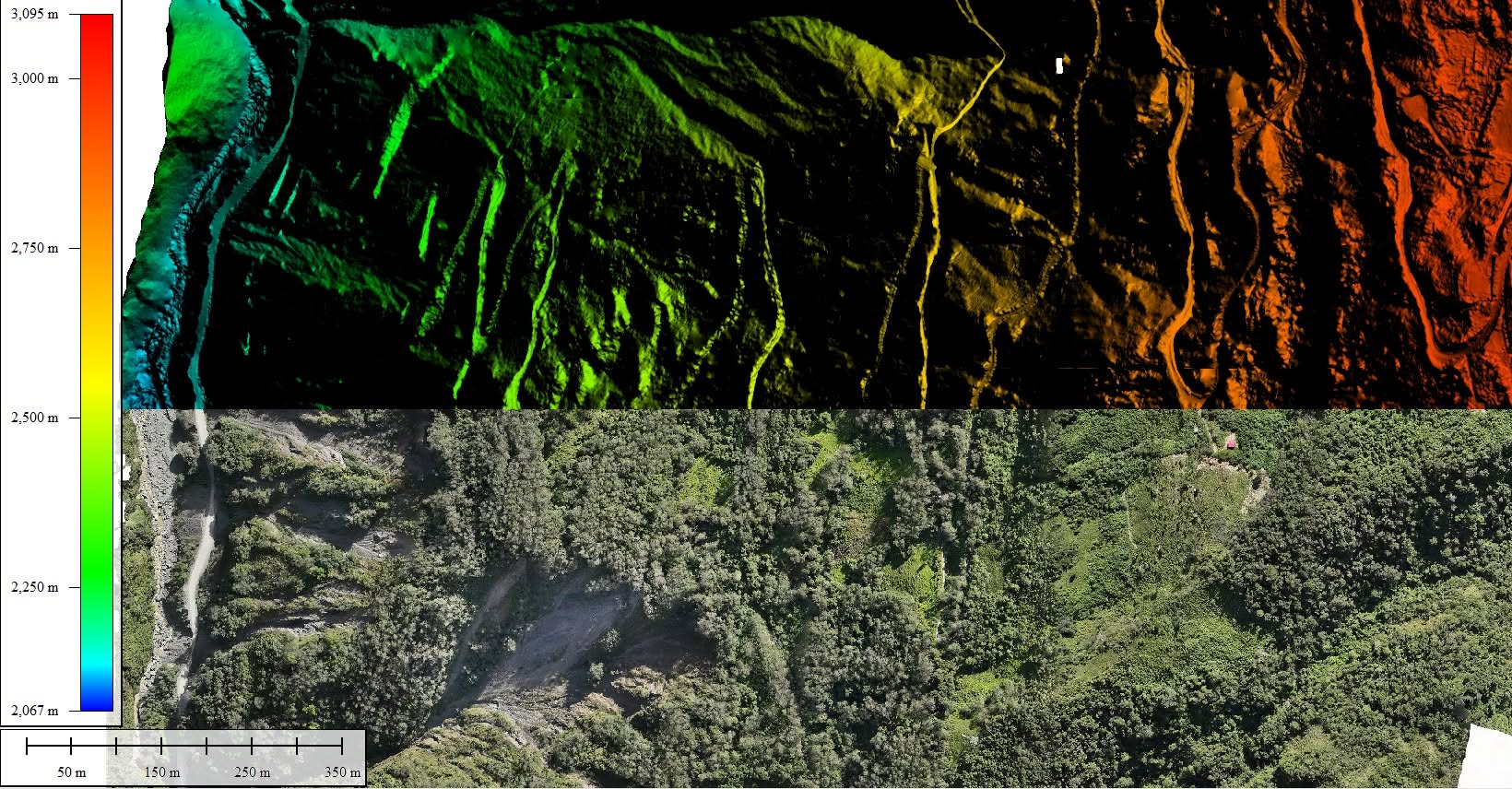 MDT con curvas de nivel generado con LiDAR